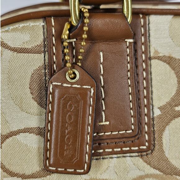 COACH Hampton Optic Signature Jacquard & Leather Handbag w/ Matching fold Wallet - Picture 15 of 16